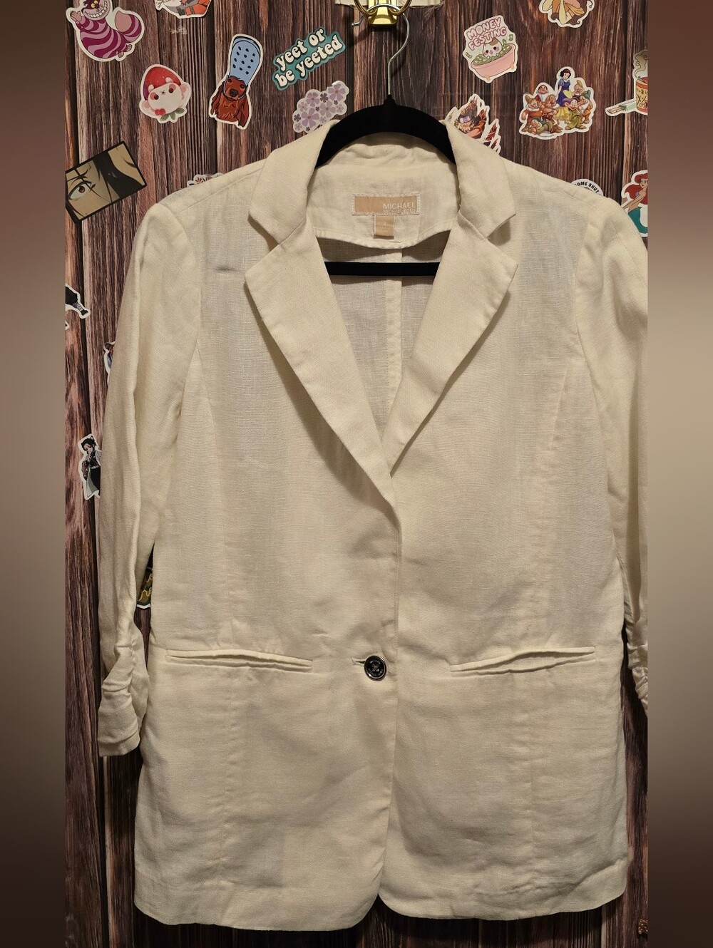 MICHAEL Michael Kors Women's cream Linen Lightweight Jacket